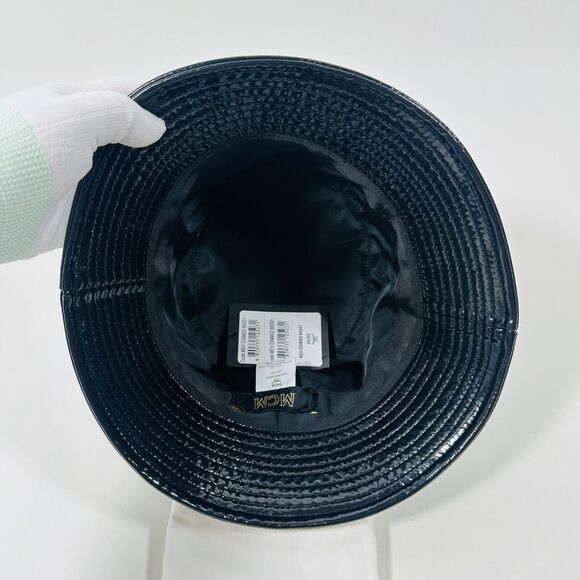 MCM Meta Cyberpunk Logo Embroidery Bucket Hat In Glossy Black NWT $350 - Picture 12 of 14